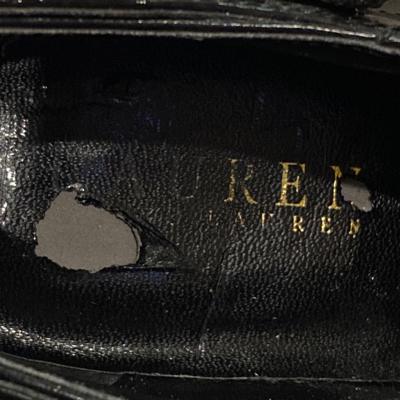 Lauren Ralph Lauren Ahava Black Leather Pointy Shoe Booties Ankle Boots Sz 8 VGC - Picture 10 of 12